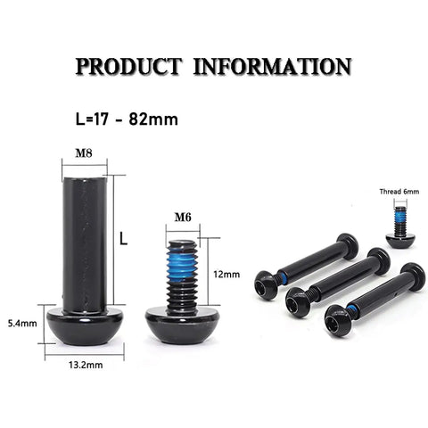 5 Pack Mountain Bike Shock Absorber Screws 17 To 82mm M8 Steel Bolts For Full Suspension Bikes Scooters Roller Skates