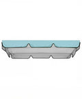 Sky blue Durable 420D Oxford Canopy Replacement Cover for 2-3 Seater Outdoor Garden Swings, weatherproof and waterproof with UV shield.