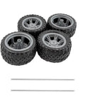 Four Pack Toy Car Wheels With Rubber Tires And Metal Shafts For RC Cars Trucks Boats Drones Robots Helicopters DIY Model Building Parts
