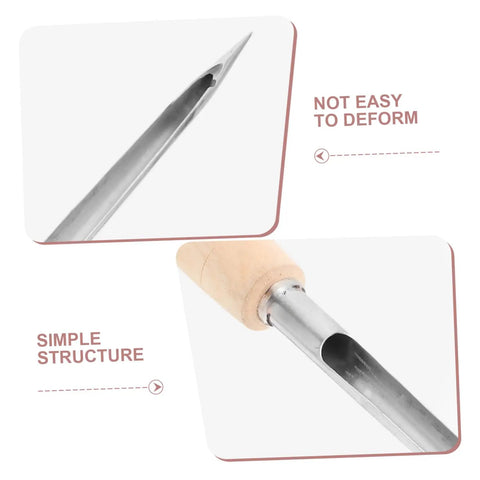 Grain Sampler Tool Stainless Steel Sampling Probe for wheat rice sorghum shown with detailed tip and handle views