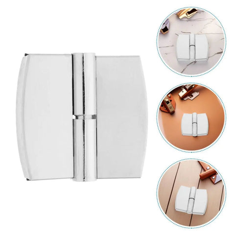 Detachable Self-Closing Stainless Steel Beefy Heavy Duty Door Hinge For Public Restrooms, Spring Loaded, Silver Alloy, Closeups, Various Angles