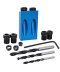 Pocket Hole Jig Kit For Woodworking, Aluminum 14-Piece Joint Locator Set with 15 Degree Guides and 6, 8, 10mm Drill Bits