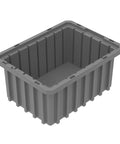 Built Like A Tank Plastic Storage Bins Slotted Dividable Stackable Grid Containers Modular Parts Sorters 20 Pack Case gray storage bin, durable polymer construction.