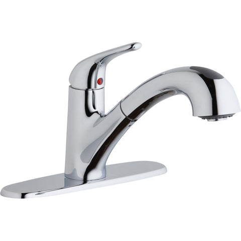 Everyday LK5000CR Single Hole Deck Mount Kitchen Faucet With Pull Out Spray And Lever Handle Chrome Finish ADA Compliant
