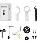 Compact Wood Router Kit With Trim Base And Plunge Tilt 710W Power accessories and manual