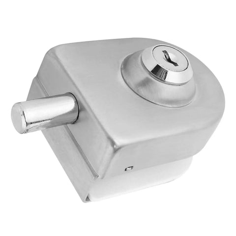 Rock Solid Glass Door Lock Featuring Corrosion Resistant Satin Nickel Twist Handle Heavy Duty Floor Latch For Sliding Panels 10 To 12 Mm Thick