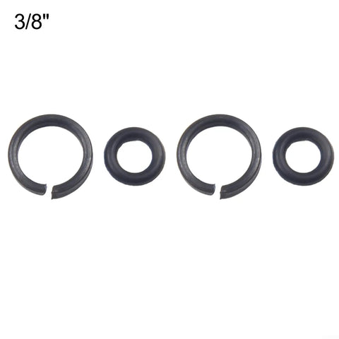 Two Pack Wrench Retainer Ring Kit With O Ring For 1/2 Inch Square Drive Sockets, 3/8 inch retainer and O rings displayed