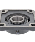 Close-up of Two-Pack 4-Bolt Flange Mount Ball Bearing Unit UC208-24 Insert Bearing With Cast Iron Housing FS208, 1-1/2 Inch Bore Shaft