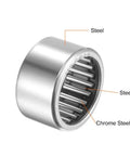 Close-up of HK2216 Needle Roller Bearings 22mm Bore 28mm OD 16mm Width Chrome Steel with drawn cup and steel cage