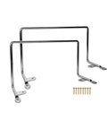 Heavy Duty Chrome Mattress Retainer Bars 2 Pack Solid Metal Bed Frame Grippers with screws for secure mattress locking.