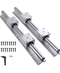 SBR16 Linear Rail Kit Including Two 400 Mm Shafts And Four Precision Carriage Bearing Blocks, featuring two 400mm rails and sliders.