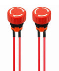 Pair of Heavy Duty 16mm Metal Emergency Stop Push Button Switch Latching SP 250V 10A Beefy Stainless Steel with red wires