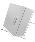Waterproof Metal Electrical Junction Box With Plastic Lock Outdoor Enclosure Panel 25x30x14 cm, side view with dimensions