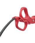Drip Tubing Cutter And Punch Gun Kit For 1 Inch Flexible Tubing cutting a black drip line, red tool detail visible