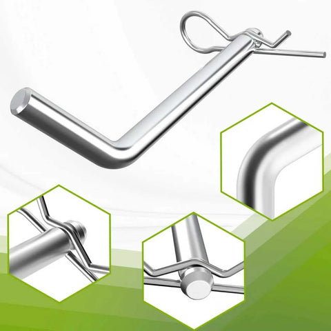 Replacement Heavy Duty 1/2-Inch 5th Wheel Pins And Clips For Base Rails And Gooseneck Hitches, Galvanized Rust-Resistant Finish