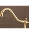 Old-School Vintage Wall Mount Kitchen Faucet Brushed Nickel With Solid Brass Construction, 12-Inch Spout Reach side view