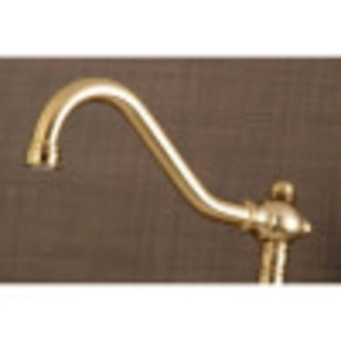 Old-School Vintage Wall Mount Kitchen Faucet Brushed Nickel With Solid Brass Construction, 12-Inch Spout Reach side view
