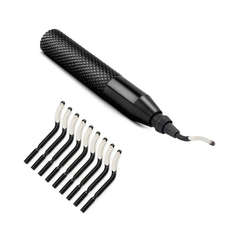 Hand Deburring Tool Kit Set With 10 Blades, Portable DIY Friendly Deburring Tool For Wood, Plastic, Aluminum, Copper And Steel
