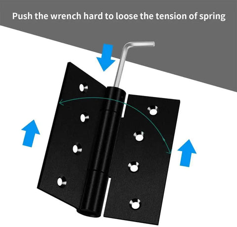 Beefy Three Millimeter Thick Self Closing Heavy Duty Stainless Steel Door Hinges Pack Of 3 Black 4 Inch Commercial Grade Spring Hinge instruction
