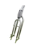 26 Inch Springer Fork For Cruiser Bicycles With Dual Spring Suspension, 1 Inch Threaded Steering, Chrome Finish, side view