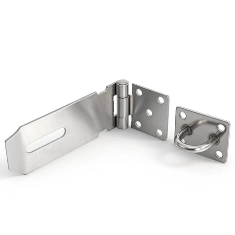Heavy Duty Stainless Steel Padlock Hasp Latch, 10 Pack Security Clasp with brushed finish, 4.2x1.6in size