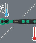Slim 1/4 Inch Drive Ratchet With Reversible Lever, 80-Tooth Gear Delivers Ultra Short 4.5 Degree Return, 144 Millimeter Length