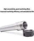 Solid 1 PC ER Collet Chuck Holder For CNC Tooling With High Hardness Precision Thread And Smooth Surfaces Perfect For Heavy Load Milling And Turning On Your Lathe Machine Shop Gear, featuring silver steel body and black threaded cap.