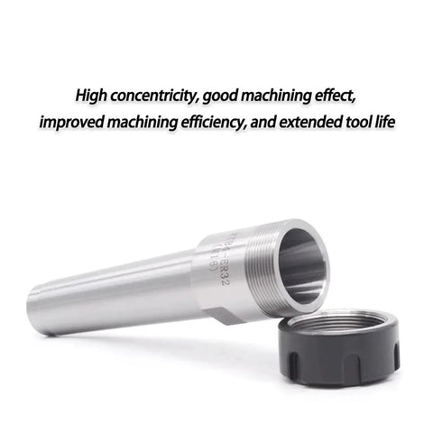Solid 1 PC ER Collet Chuck Holder For CNC Tooling With High Hardness Precision Thread And Smooth Surfaces Perfect For Heavy Load Milling And Turning On Your Lathe Machine Shop Gear, featuring silver steel body and black threaded cap.
