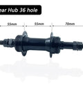 36 Hole Front And Rear Disc Brake Wheel Hub Hollow Shaft Kit For Mountain Bikes, 6 Bolt Disc Through Shaft, alloy hub