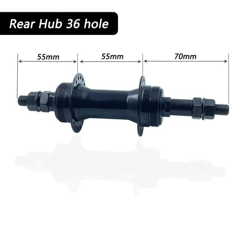 36 Hole Front And Rear Disc Brake Wheel Hub Hollow Shaft Kit For Mountain Bikes, 6 Bolt Disc Through Shaft, alloy hub