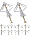 Heavy Duty Drywall Anchors And Screws Kit with Sturdy Plastic and Steel 50 Sets Butterfly Anchors for Hollow Walls
