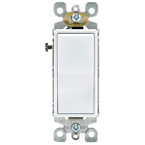 Antimicrobial Decora Rocker 3 Way AC Quiet Switch 15 Amp 120 277V White Model 5603 2AW for cleaner surfaces
