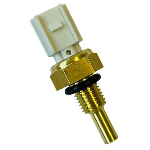 Precision Engine Coolant Temperature Sensor For Honda And Acura featuring a brass body and white connector for accurate heat readings.