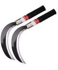 Manganese Steel Weeding Sickle Set Lightweight Garden Tool For Fast Grass Cutting And Weeding displayed with sharp curved blades
