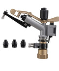 Heavy Duty Aluminum Alloy 1 Inch Thread Rotary Sprinkler For Lawn And Garden Irrigation 360 Degree Coverage With Adjustable Nozzle