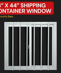 Hella Durable 44X44 Inch Dual Pane Sliding Window With Reinforced Security Bars And Weather Sealed PVC Frame for outdoor use.