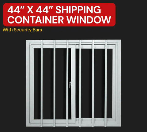 Hella Durable 44X44 Inch Dual Pane Sliding Window With Reinforced Security Bars And Weather Sealed PVC Frame for outdoor use.
