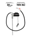 No-Hassle 115V Electric Drum Pump 8 Gpm Blazing Fast Oil Transfer Workhorse For 55 Gallon Barrels With Half Hp Self Priming Motor And Rock Solid Aluminum Build Includes 2 Inch Bung Adaptor And 8 Foot Hose Kit with hose and motor