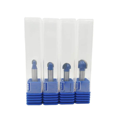 Core Box Router Bit Set Four Pieces Pro Grade With One Quarter Inch Shank And Cutting Diameters Of One Quarter, Five Sixteenths