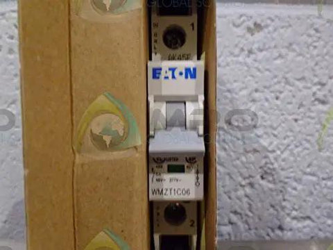 Top Notch Miniature Circuit Breaker With Slick Gray Finish Delivering Six Amp Single Pole Protection For 277 And 480 Volt Ac Panels And Providing Tough As Nails Reliability On Any Job Site inside packaging.