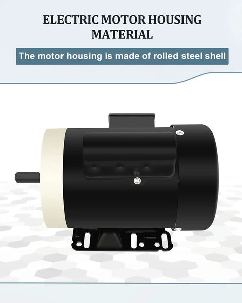 Beefy 0.75 HP General Purpose Single Phase Electric Motor TEFC 56C Frame with rolled steel shell housing