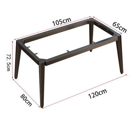 Rock Solid Industrial Iron Table Legs With Adjustable Leveling Feet For Diy Dining Desk Or Bench shown with dimensions 105cm x 65cm.
