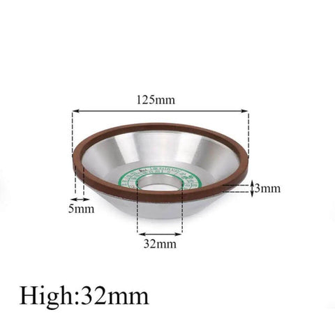 Diamond Grinding Wheel Resin Bond Circle Sharpener 125mm for Carbide Metal Tungsten Steel