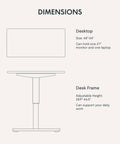 FLEXISPOT En1 Electric Standing Desk, 48 Inch By 24 Inch Maple Finish With Sleek White Frame dimensions and height adjustment details.