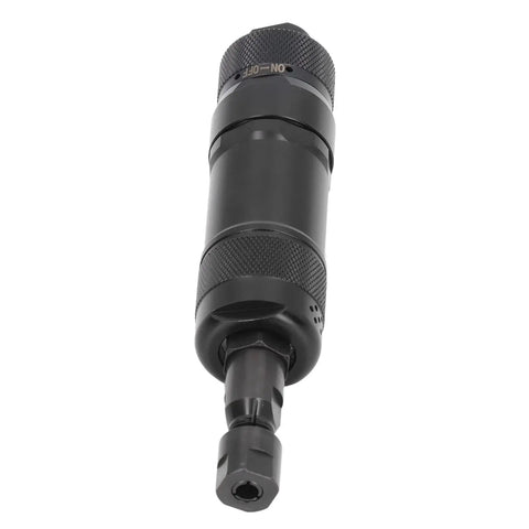 Heavy Duty Pneumatic Die Grinder, US Style Compact Air Powered Tool with Tight Precision Chuck, black precision chuck view.