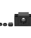 Rock Solid BK10 Ball Screw End Support With 10 Mm Inner Diameter Carbon Steel Built To Last Replacement For SFU1605 And SFU1204 Ball Screws For Precise Linear Motion, front view with spacers