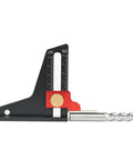 Height Gauge For Woodworking With Aluminum Alloy Body Lockable Digital Height Measuring Tool side view with scale and drill bit