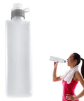 Hiking Hydration Bottle With Protective Dust Cover Leakproof And Lightweight Water Holder shown with user drinking