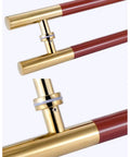 Push Pull Glass Door Handle For Barn And Wooden Doors Heavy Duty Durable Stainless Steel Round Tube Sliding Handle Indoor Outdoor Use Rust Resistant Red Wood Grain Finish 800x600mm Built To Last close-up view