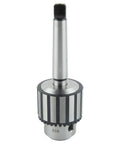 Heavy Duty Drill Chuck One Thirty Second To Five Eighth Inch With MT2 JT3 Shank Keyed For Drill Press And Lathe Spindles Hardened Jaws For Balanced Clamping Built To Last Metalworking Tool Holding Accessory With A Secure Grip That Will Not Slip, front view